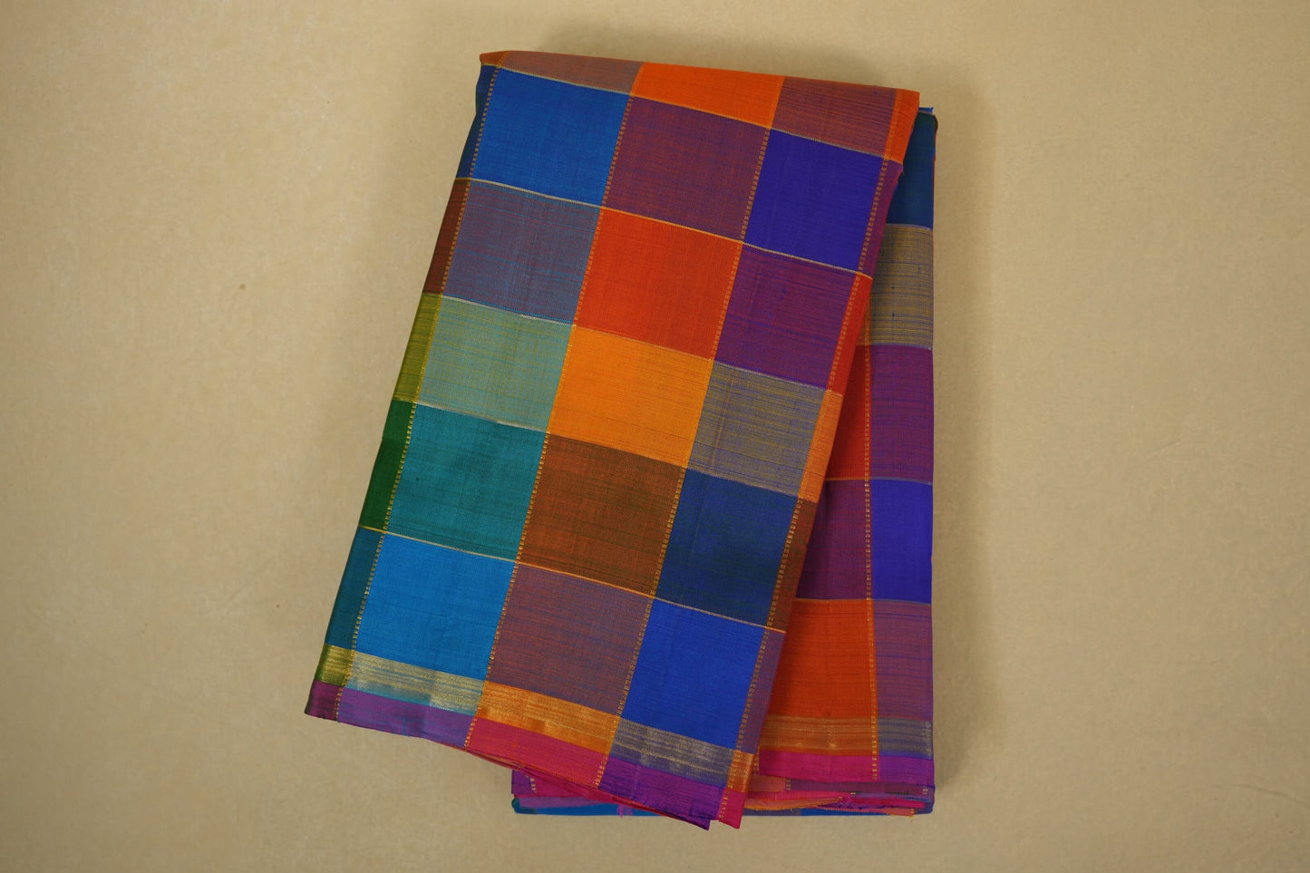 Multi color vintage kanjivaram silk saree