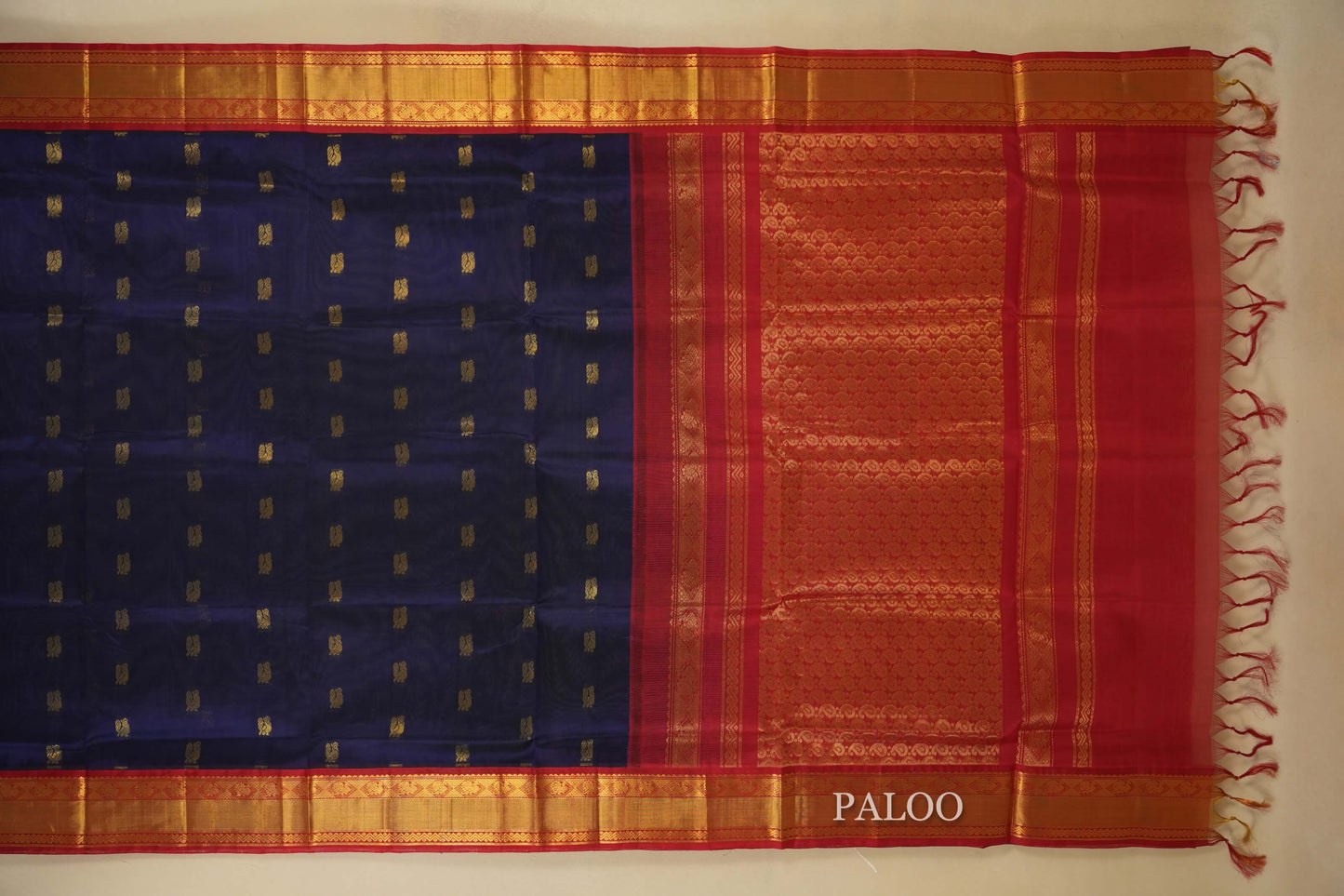 vintage silk cotton saree paloo
