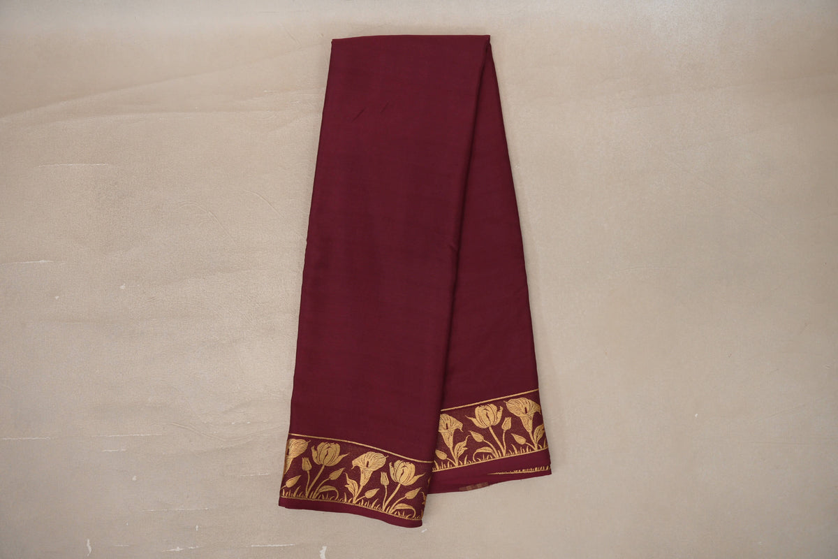 Reddish Maroon Mysore Silk Saree online