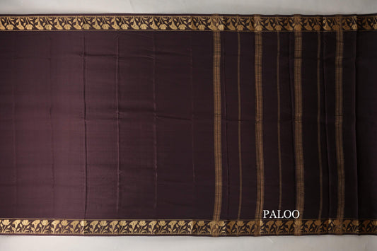 Coffee Brown Mysore Silk Saree paloo