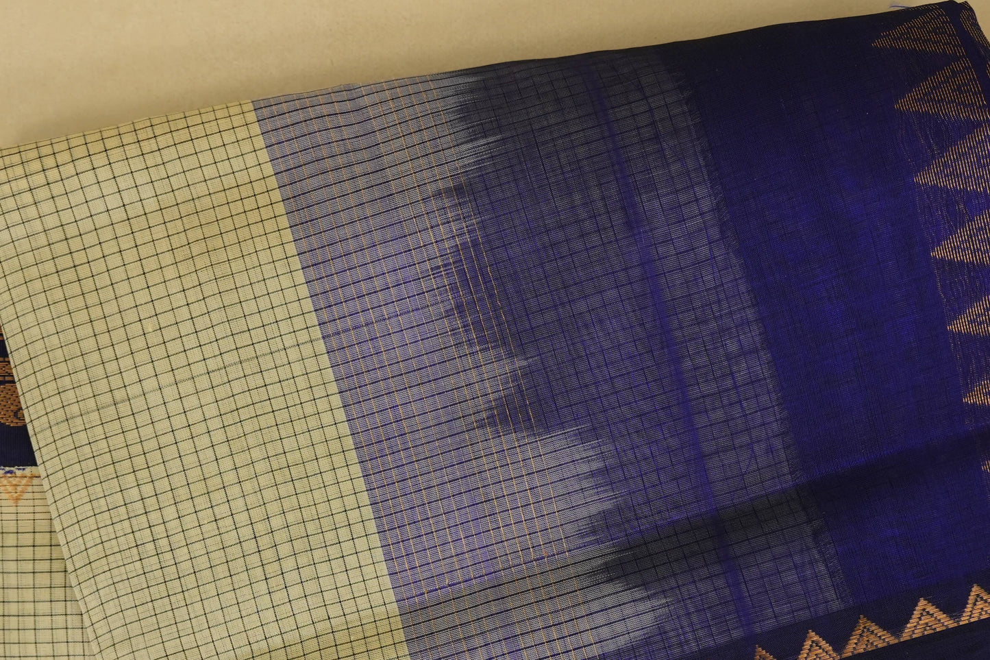 checked vintage silk cotton saree