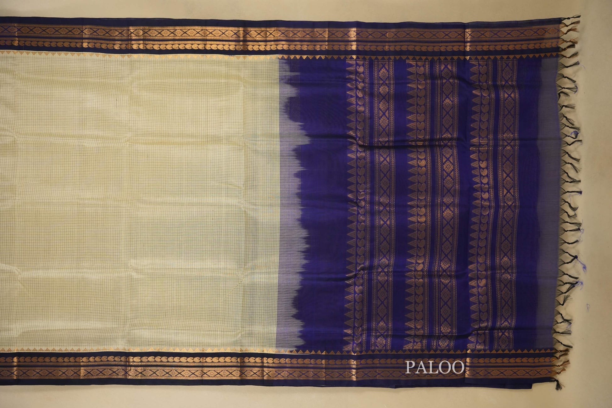 vintage silk cotton saree paloo