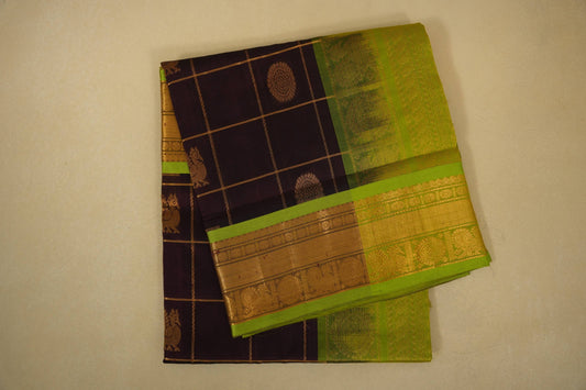 Coffee Brown Vintage Silk Cotton Saree by Shreenivas Silks PSSR017855