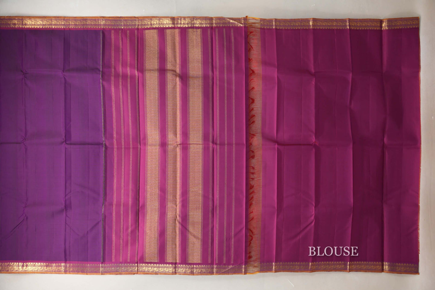 Royal Purple Vintage Kanjivaram Silk Saree blouse