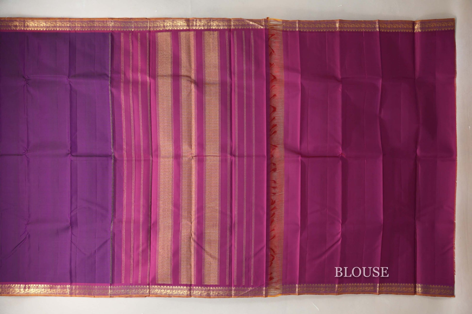 Royal Purple Vintage Kanjivaram Silk Saree blouse