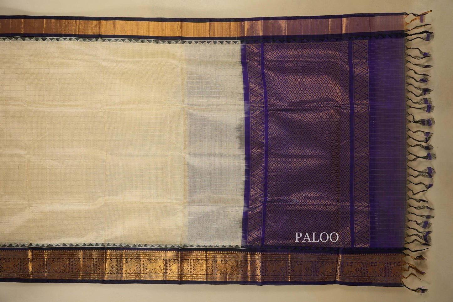 vintage silk cotton saree paloo