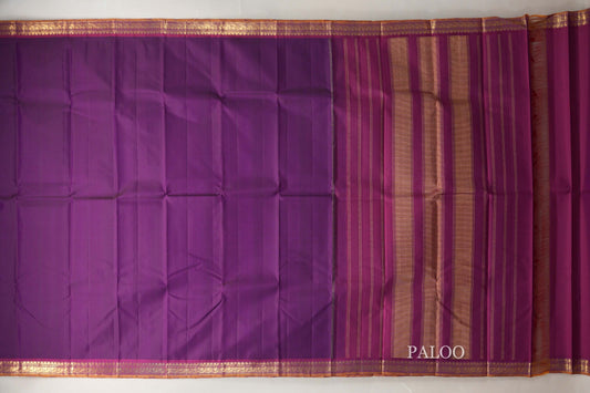 Royal Purple Vintage Kanjivaram Silk Saree paloo