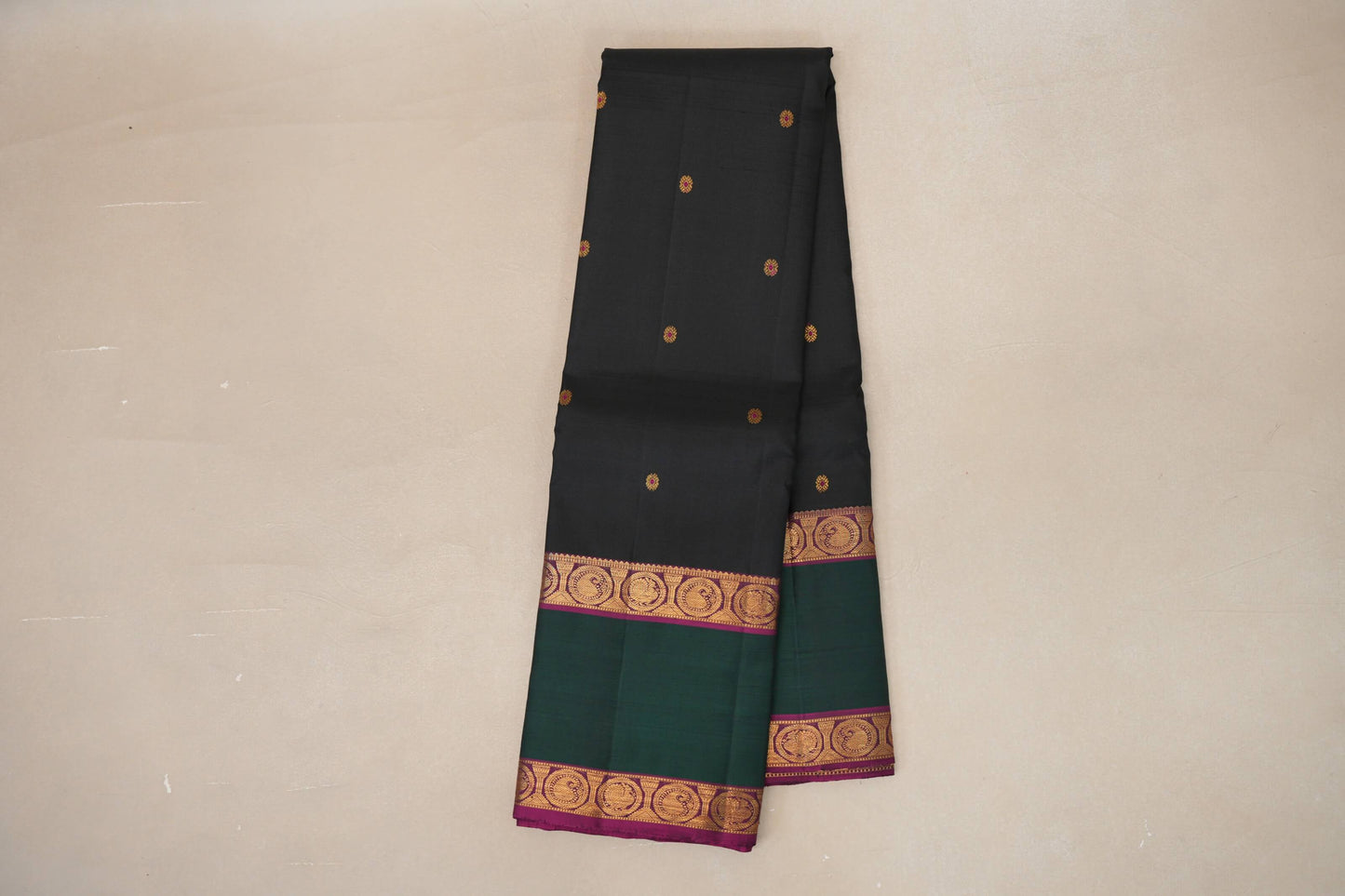 Black Vintage Kanjivaram Silk Saree online