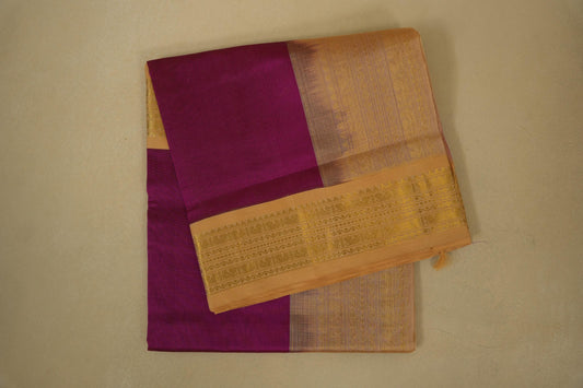 Magenta vintage silk cotton saree