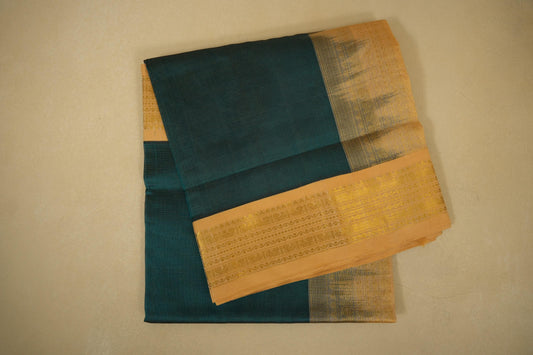 Peacock green vintage silk cotton saree