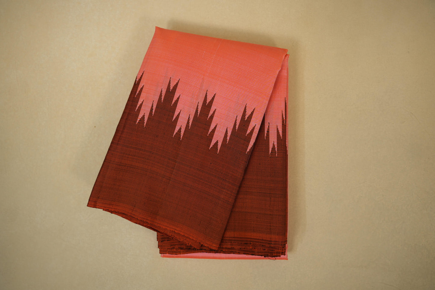 Peach pink vintage kanjivaram silk saree