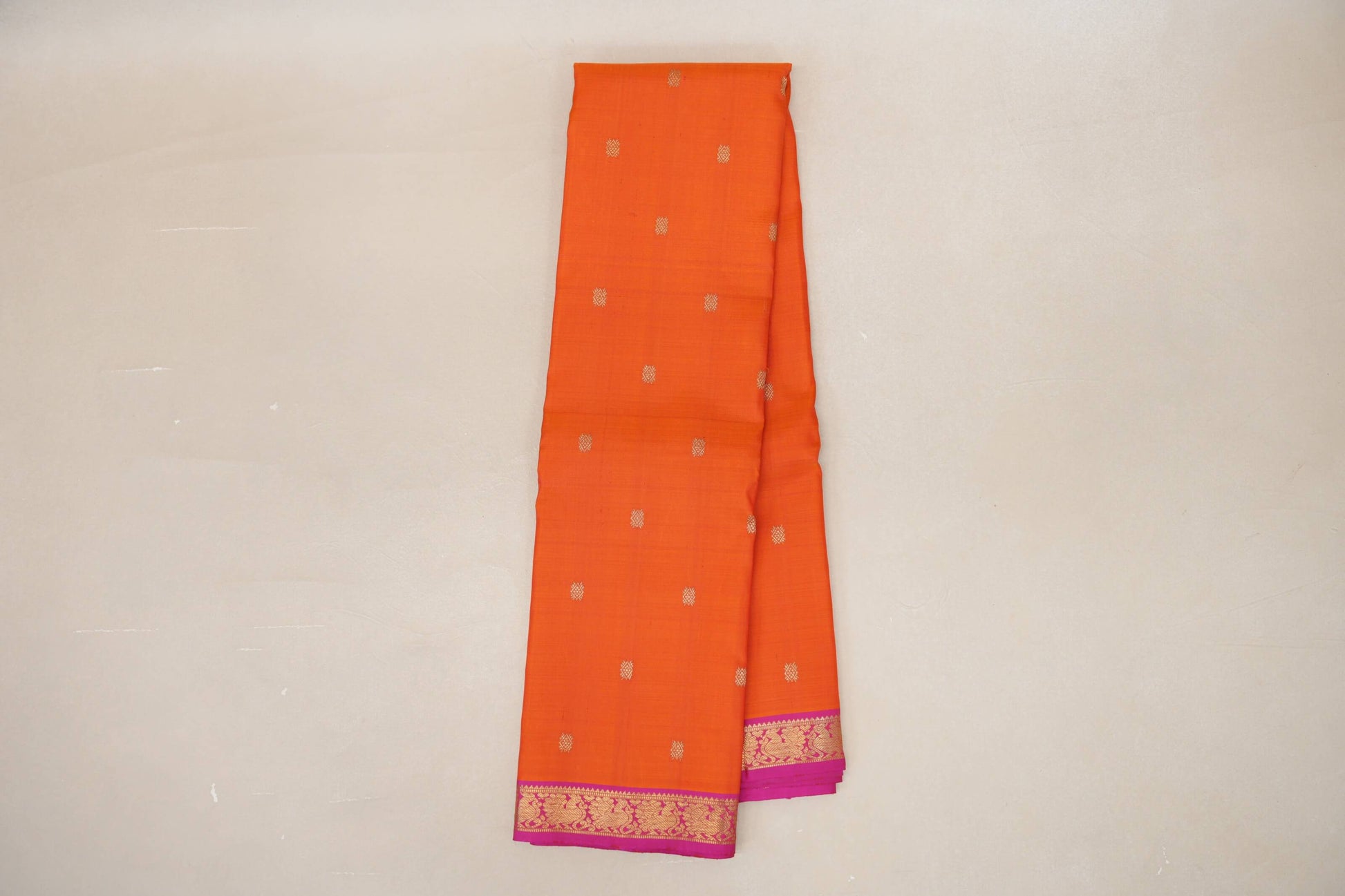 Bright Orange Heirloom Kanjivaram Silk Saree online