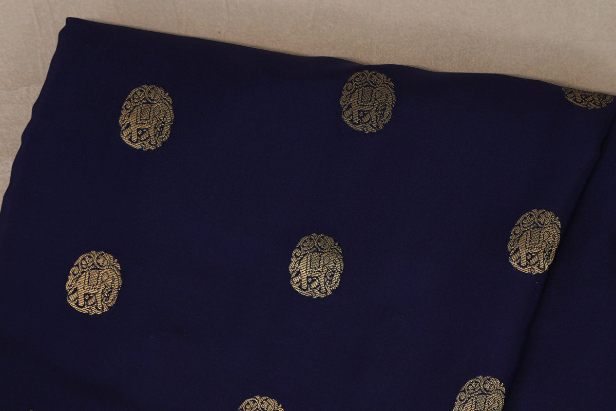 Navy Blue Mysore Silk Saree body zoom