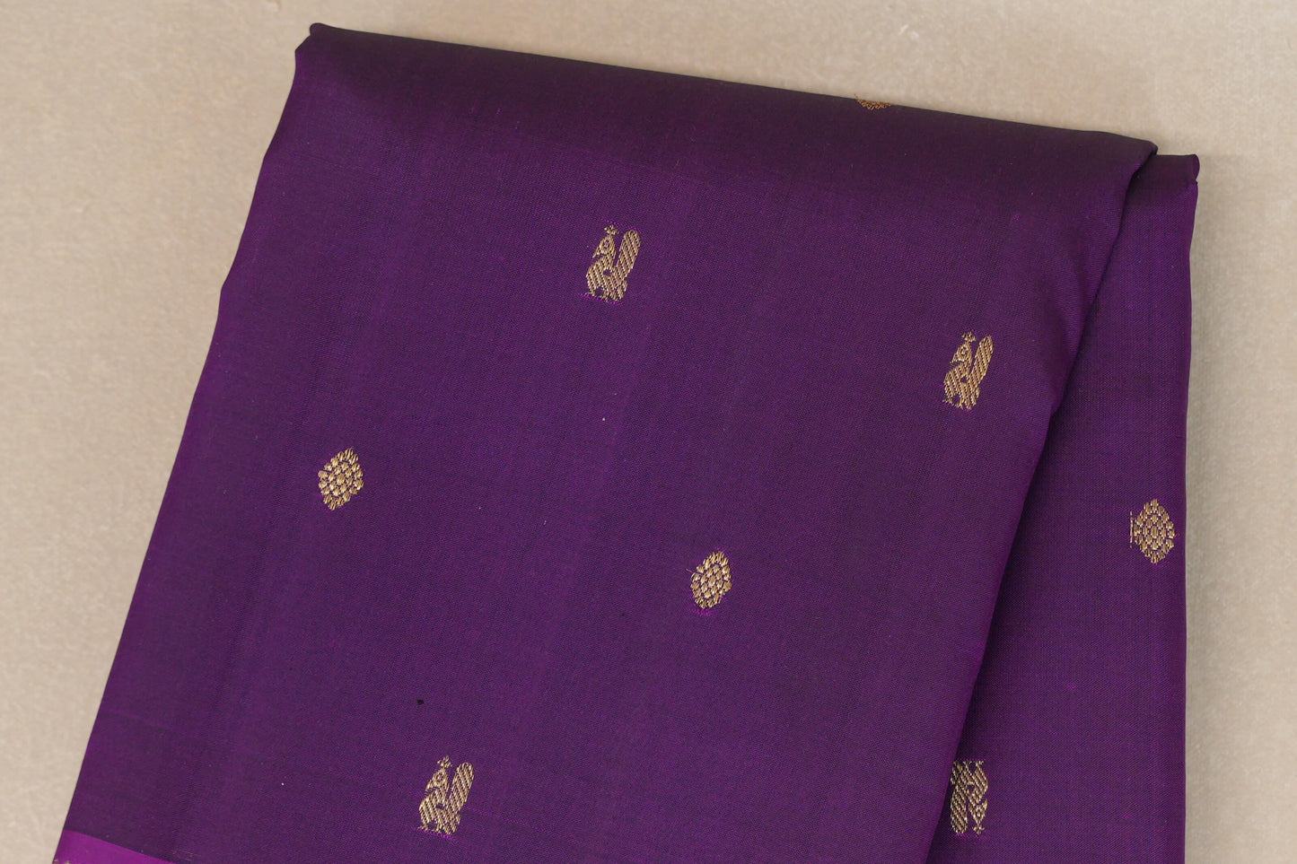Royal Purple Vintage Kanjivaram Silk Saree  body zoom