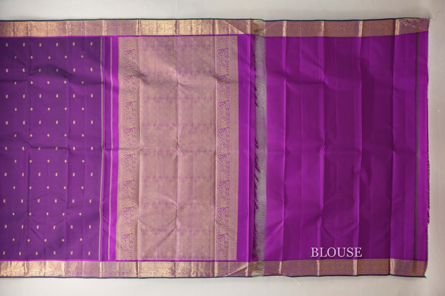 Royal Purple Vintage Kanjivaram Silk Saree  blouse