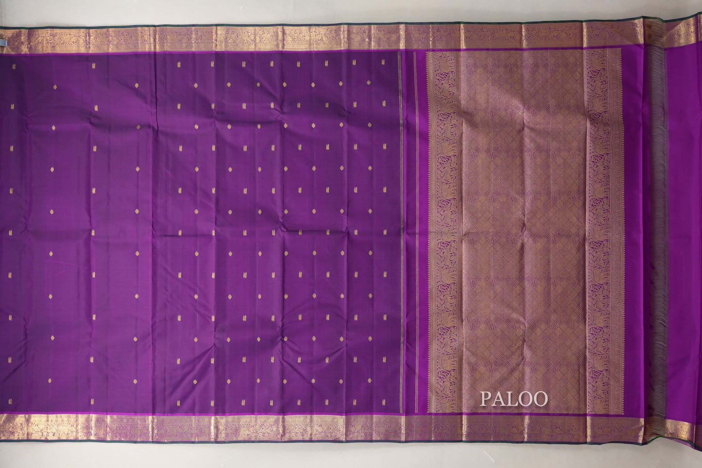 Royal Purple Vintage Kanjivaram Silk Saree paloo