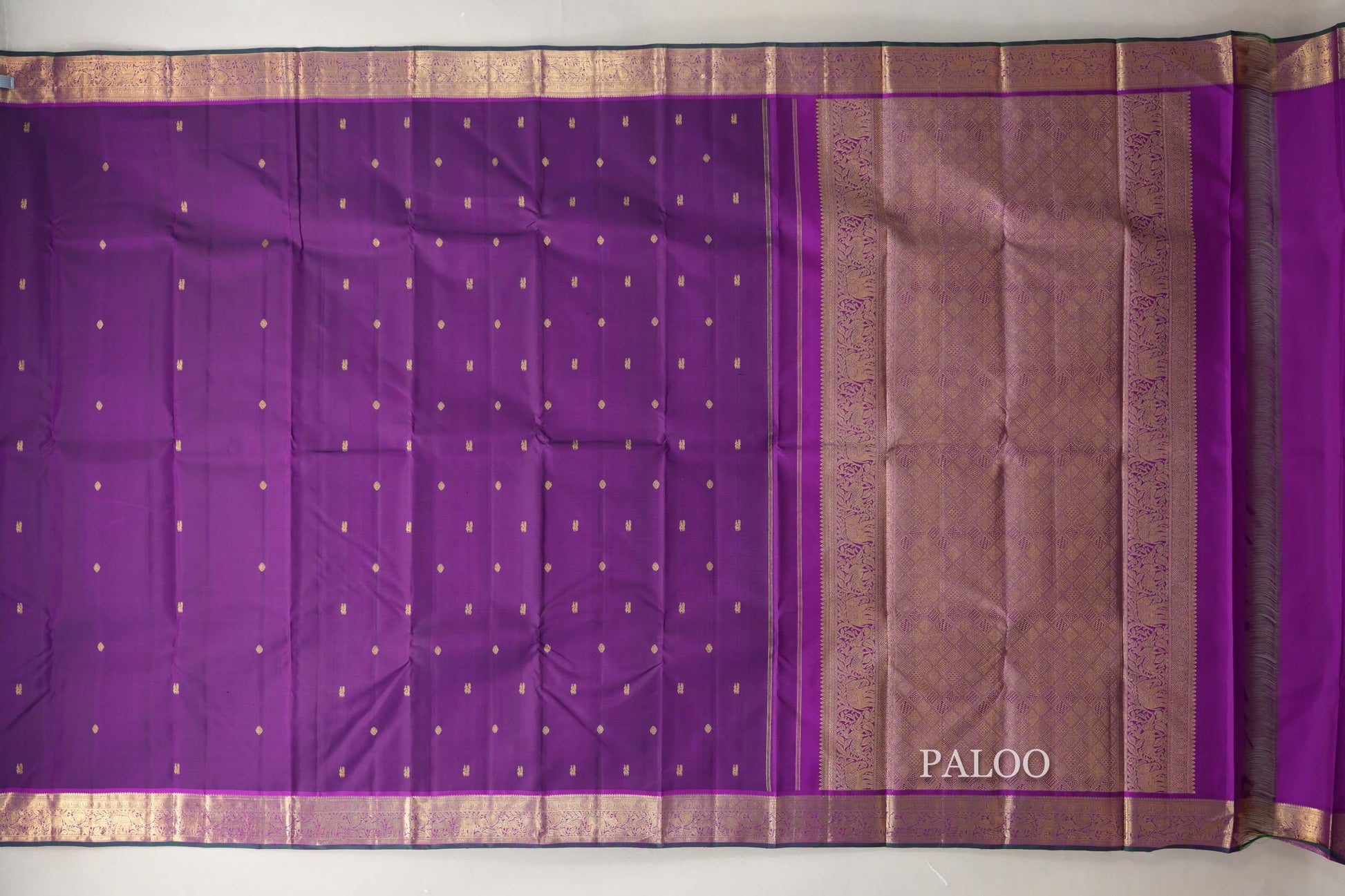 Royal Purple Vintage Kanjivaram Silk Saree paloo