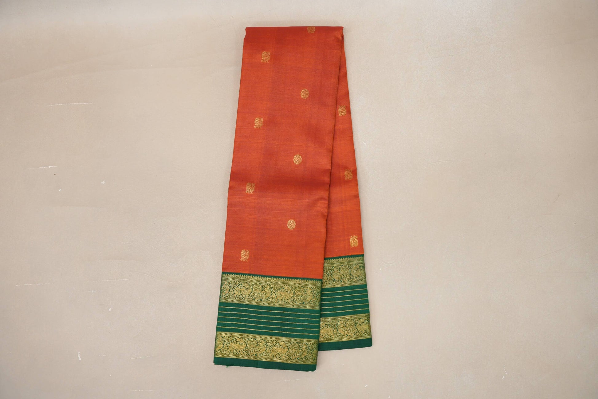 Burnt Orange Vintage Kanjivaram Silk Saree online