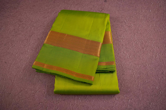 Parrot green kanchipuram silk saree