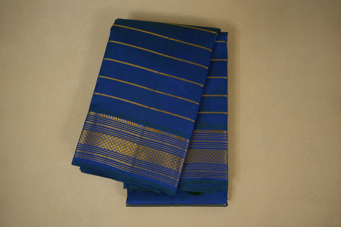 Peacock blue vintage kanjivaram silk saree