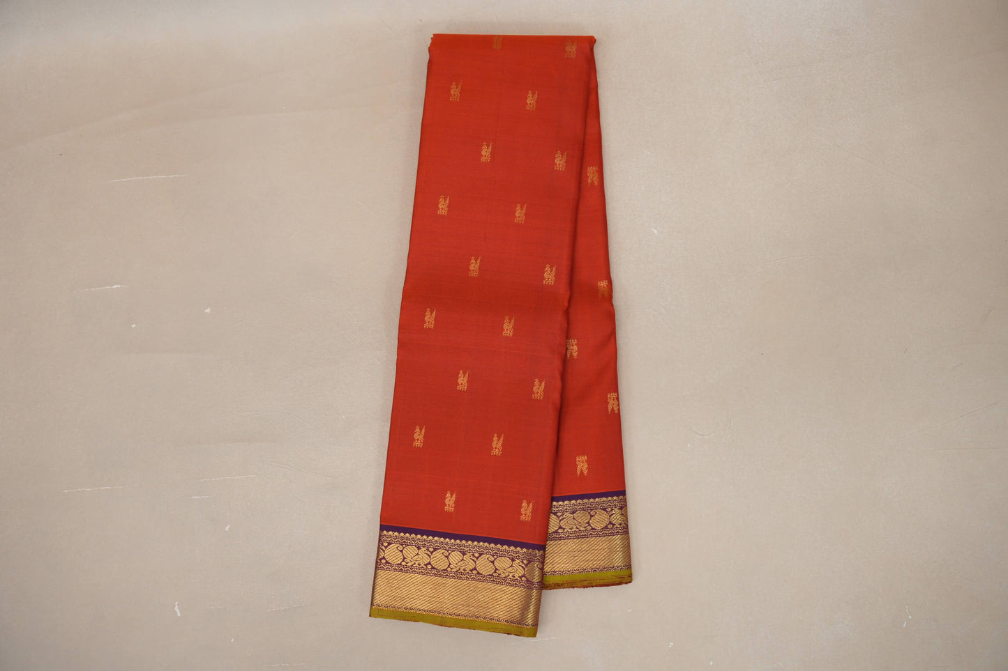 Rust Orange Vintage Kanjivaram Silk Saree online