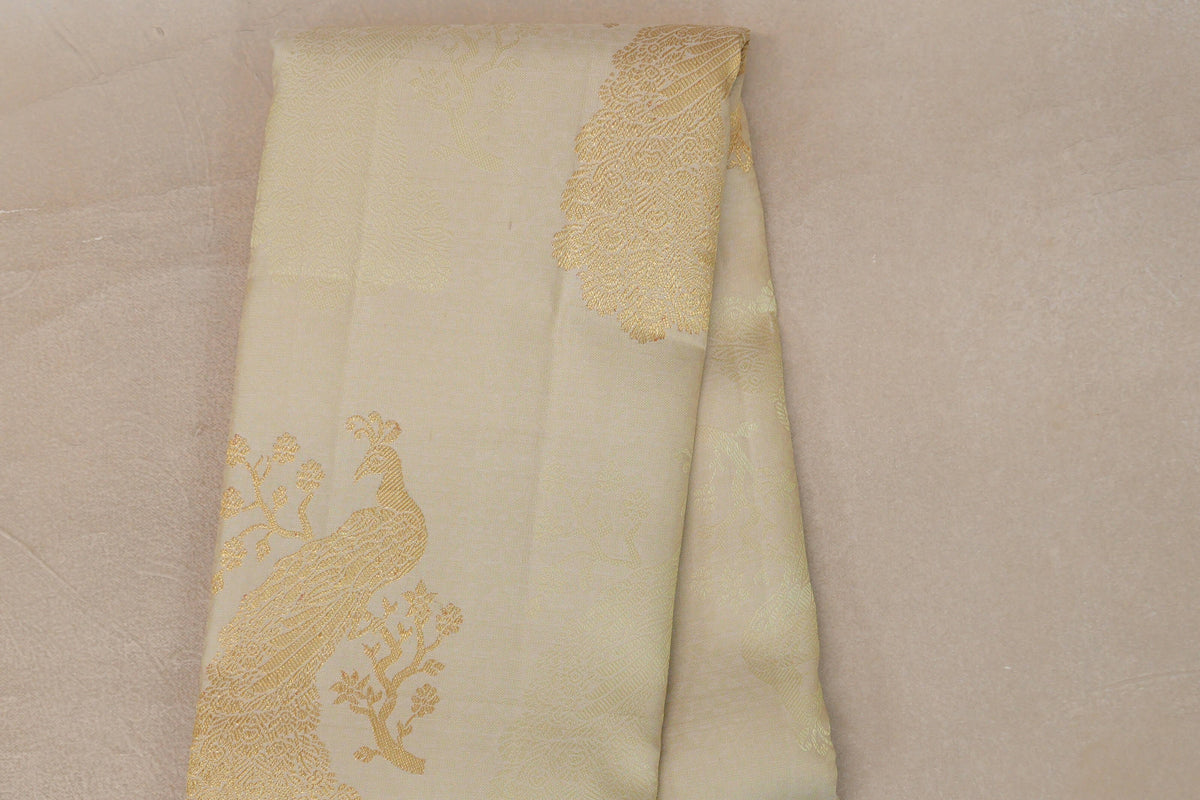 Pastel Pistachio Green Vintage Kanjivaram Silk Saree by Shreenivas Silks PSSR0110104