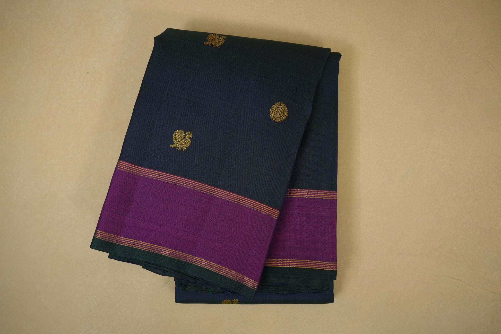 Peacock green vintage kanjivaram silk saree
