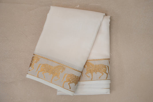 Milk White Mysore Silk Saree by Shreenivas Silks PSSR0110108