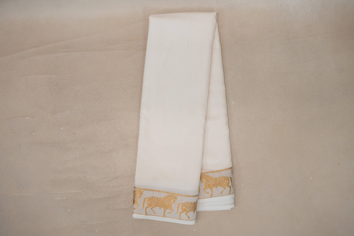 Milk White Mysore Silk Saree by Shreenivas Silks PSSR0110108