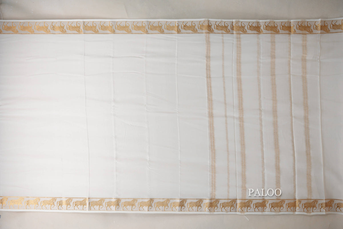 Milk White Mysore Silk Saree by Shreenivas Silks PSSR0110108