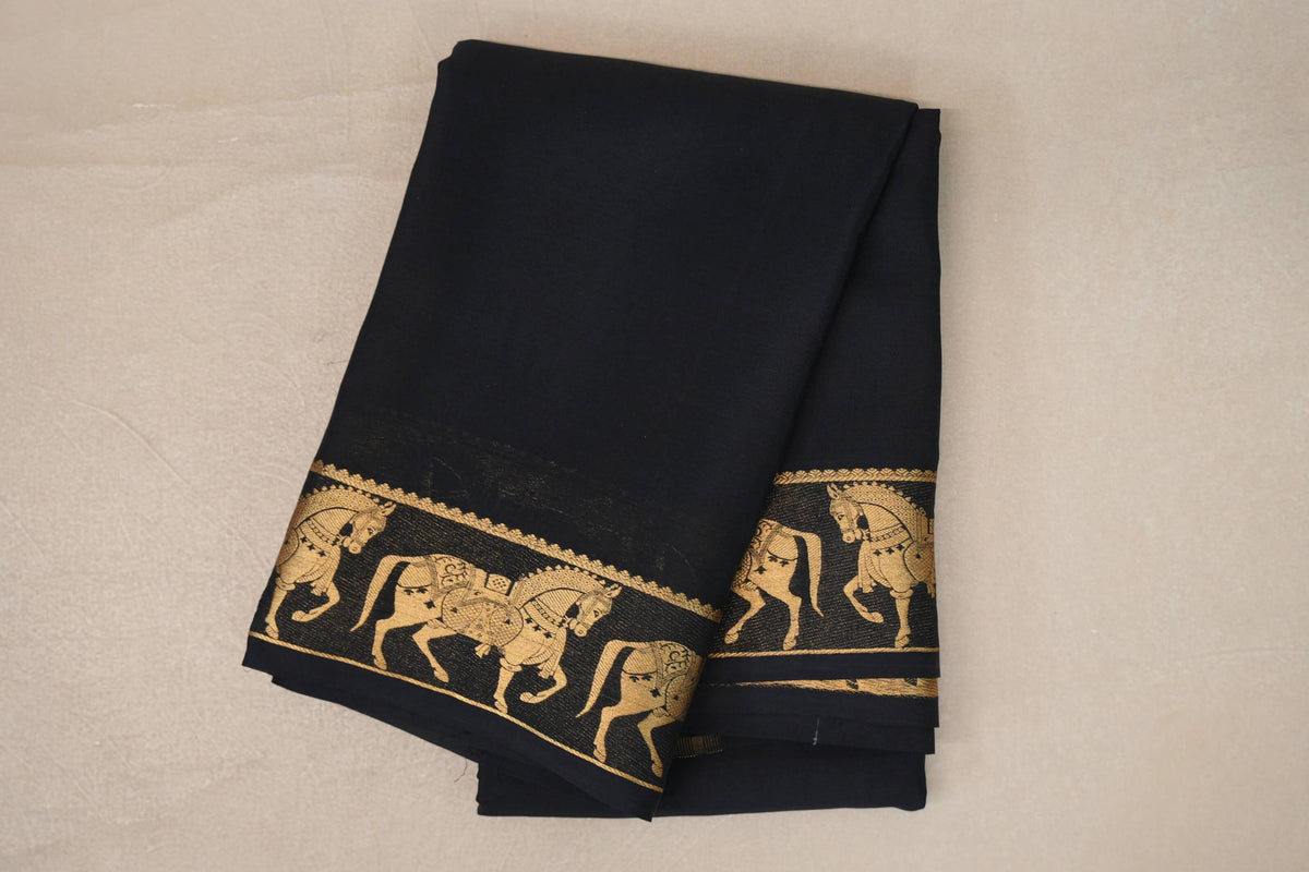 Black Mysore Silk Saree by Shreenivas Silks PSSR0110109