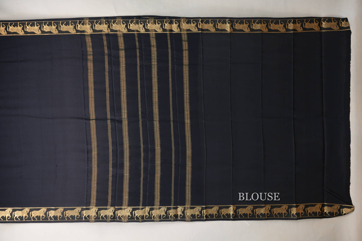 Black Mysore Silk Saree by Shreenivas Silks PSSR0110109