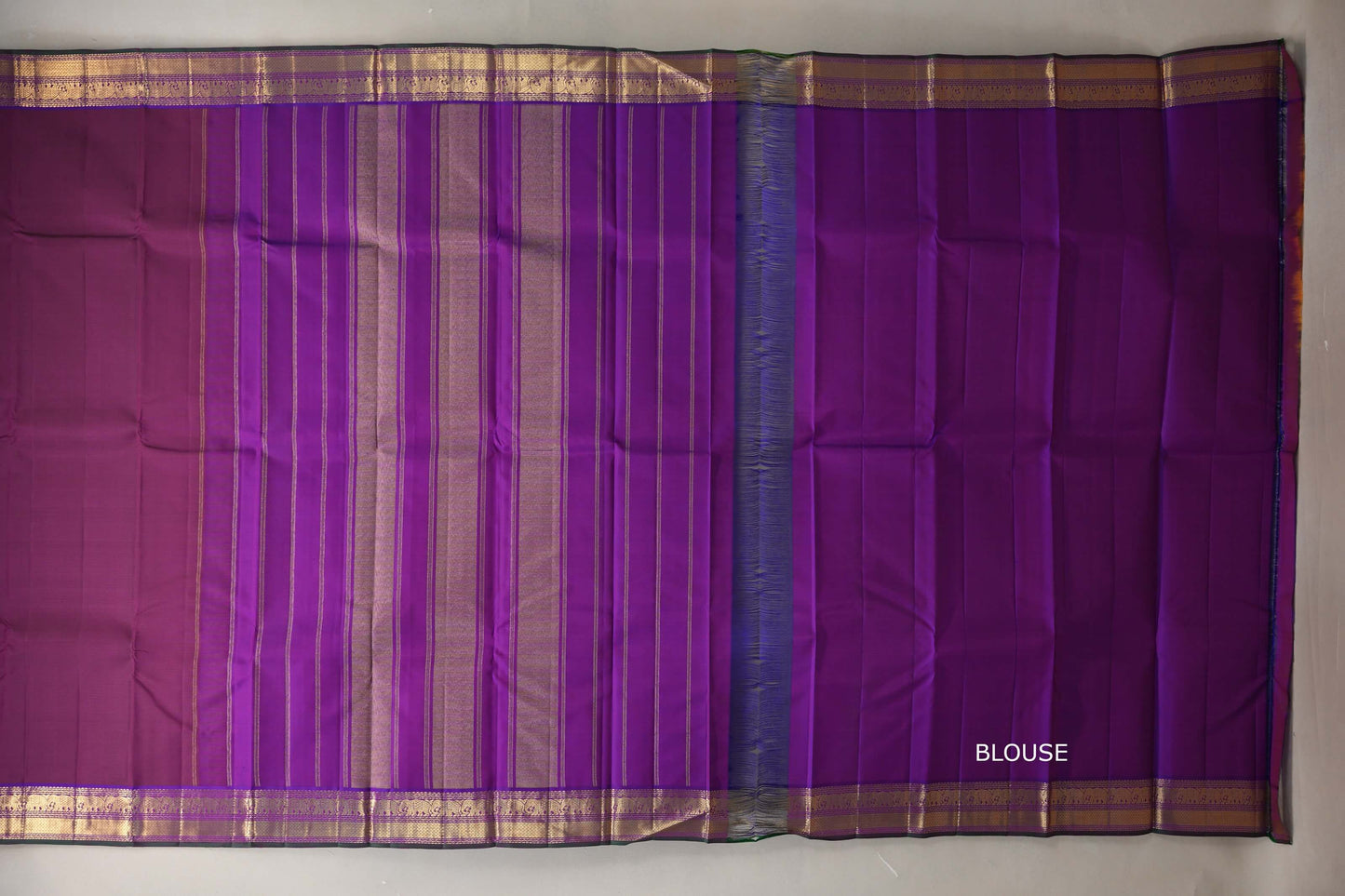 Plum purple Vintage Kanjivaram Silk Saree by Shreenivas Silksblouse
