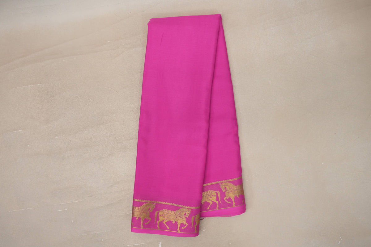 Bright Rani Pink Mysore Silk Saree by Shreenivas Silks PSSR0110110