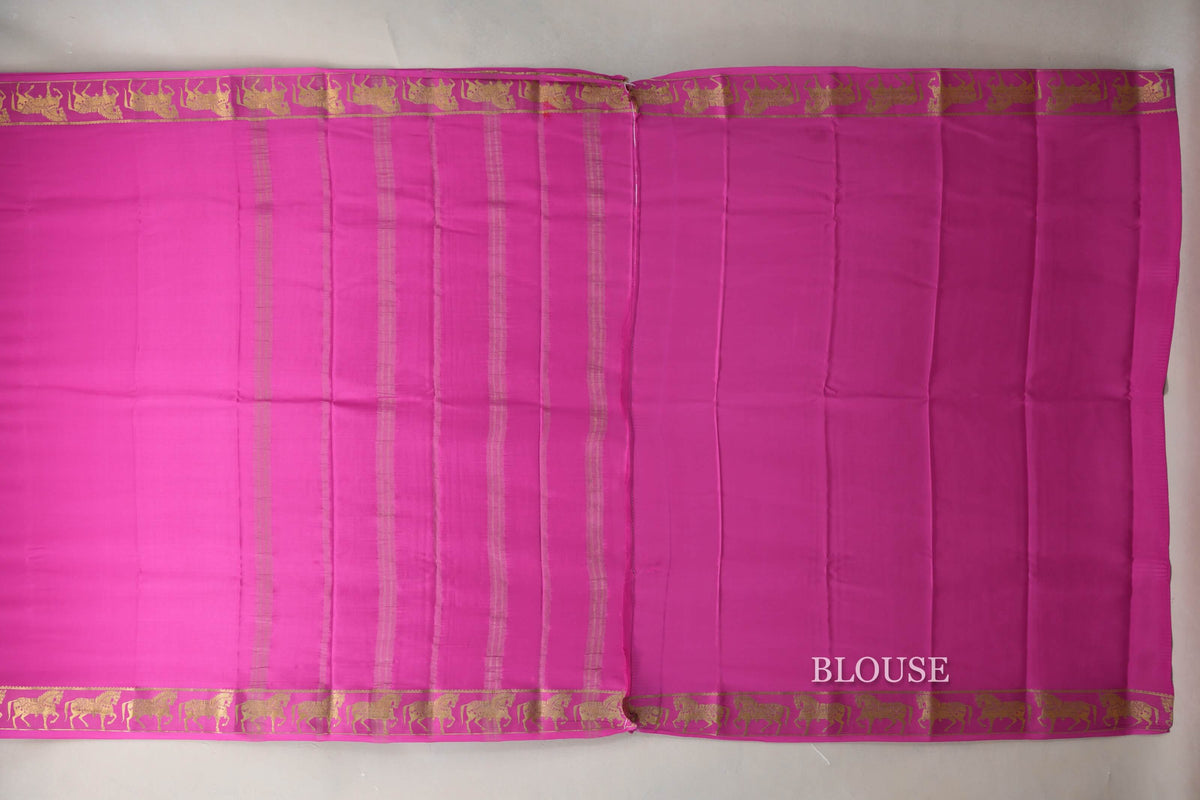 Bright Rani Pink Mysore Silk Saree by Shreenivas Silks PSSR0110110