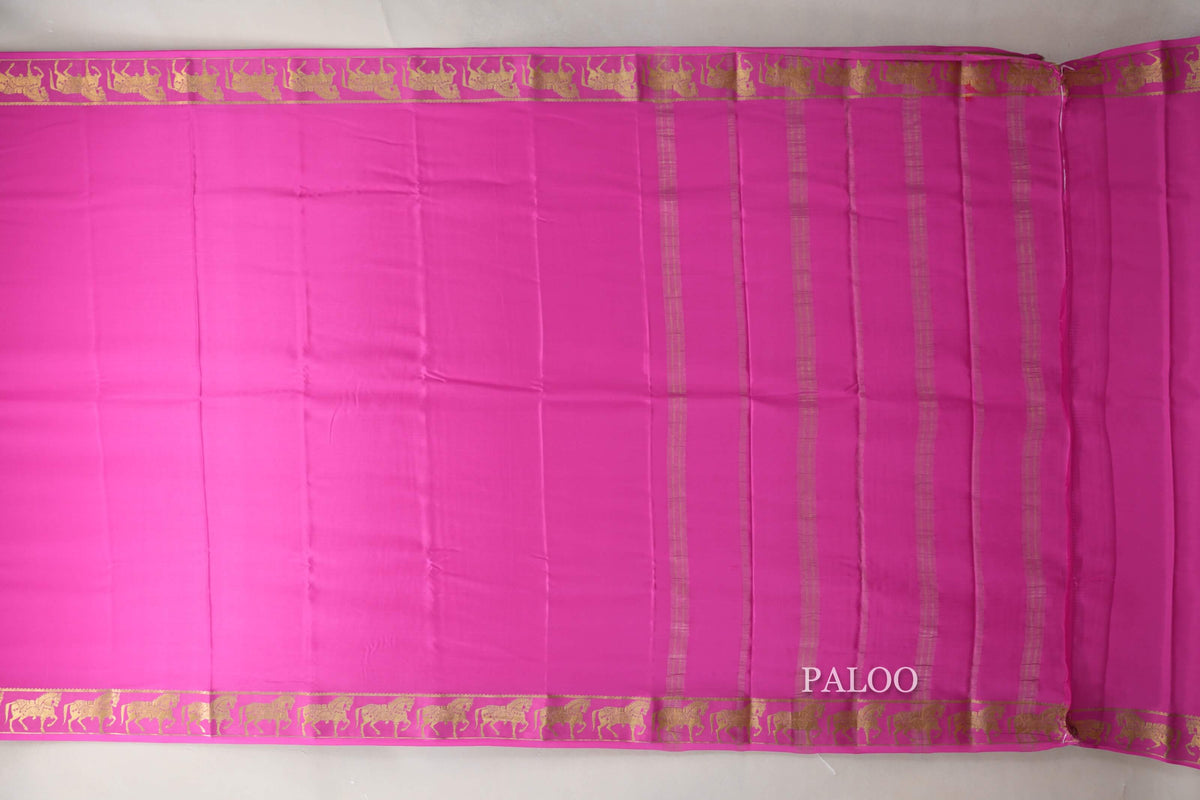 Bright Rani Pink Mysore Silk Saree by Shreenivas Silks PSSR0110110
