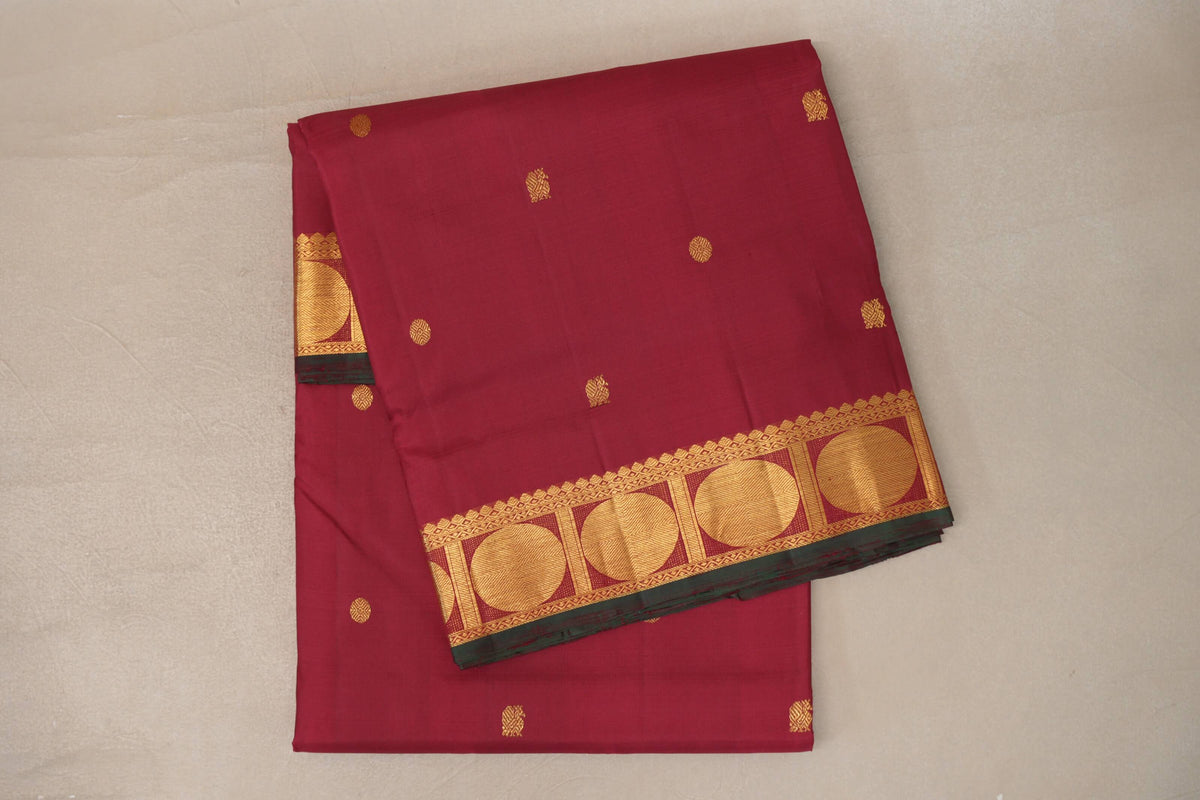 Reddish Maroon Ten Yards Silk Saree by Shreenivas Silks PSSR0110113