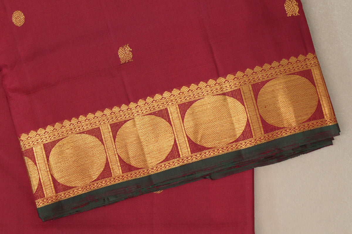 Reddish Maroon Ten Yards Silk Saree by Shreenivas Silks PSSR0110113