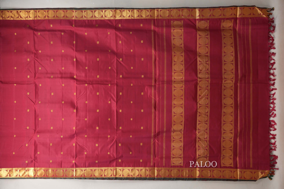 Reddish Maroon Ten Yards Silk Saree by Shreenivas Silks PSSR0110113
