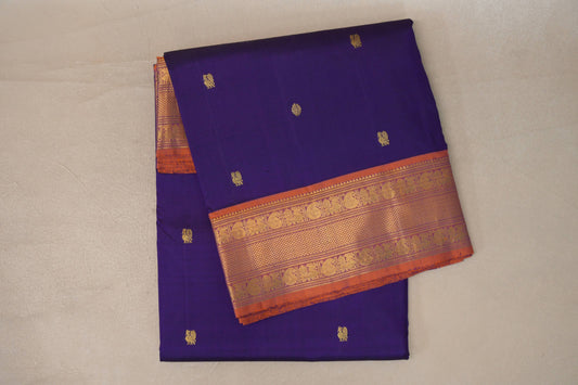 folded Deep Violet Ten Yards Silk Saree
