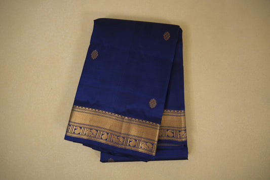 Navy blue light weight kanchipuram silk saree 