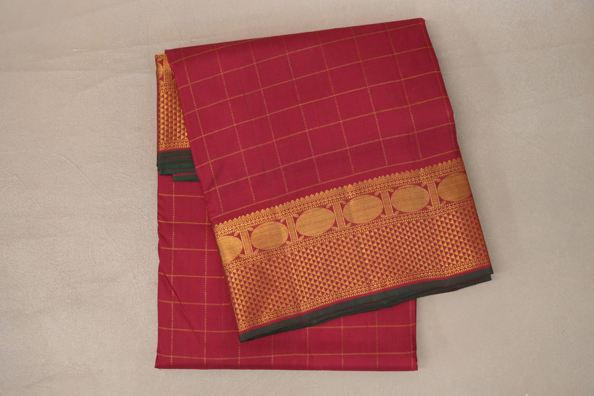Reddish Maroon Ten Yards Silk Saree by Shreenivas Silks PSSR0110115