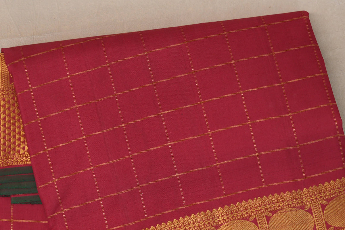 Reddish Maroon Ten Yards Silk Saree by Shreenivas Silks PSSR0110115