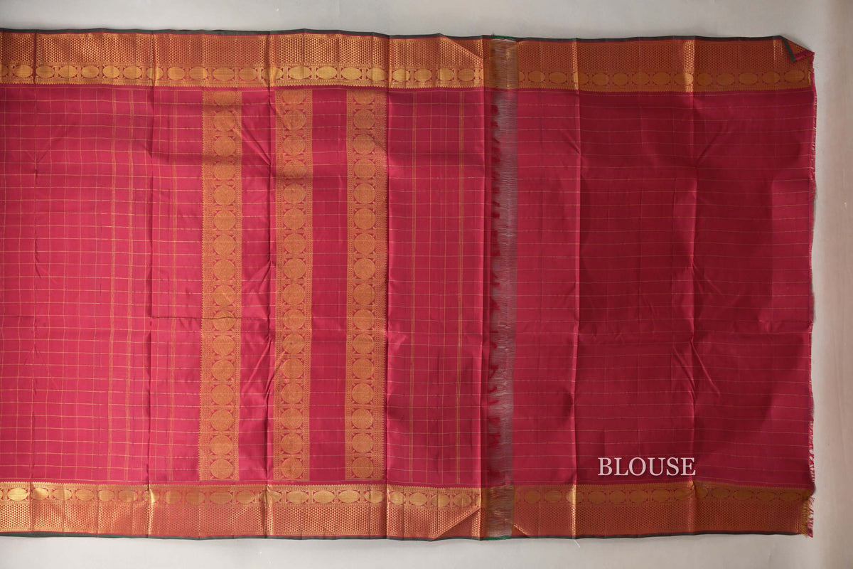 Reddish Maroon Ten Yards Silk Saree by Shreenivas Silks PSSR0110115