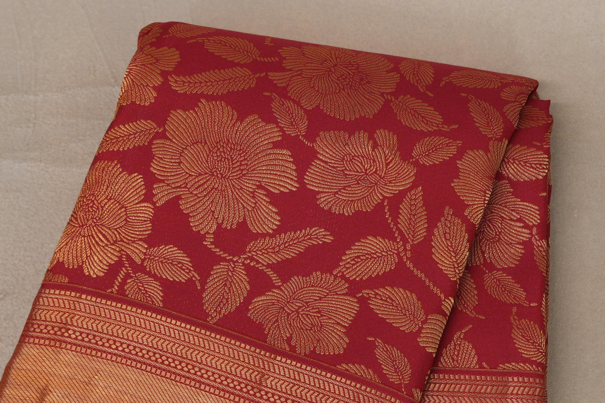 Chilli Red Kanjivaram Silk Saree body