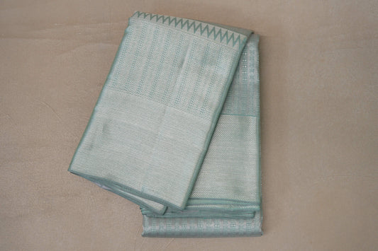Pastel Aqua Blue Kanjivaram Silk Saree