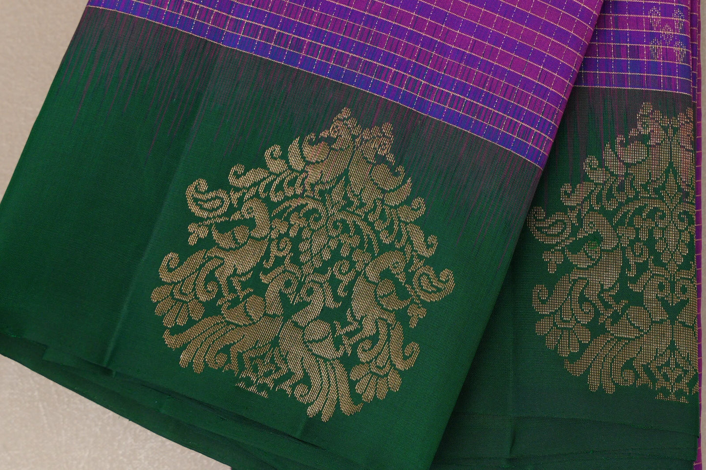 Dual Tone of Purple and Pink Light Weight Kanjivaram Silk Saree by Shreenivas Silks PSSR018946