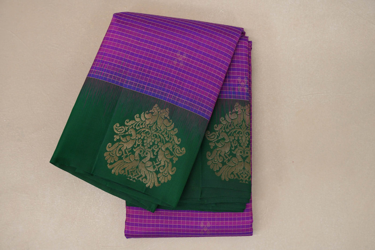 Dual Tone of Purple and Pink Light Weight Kanjivaram Silk Saree by Shreenivas Silks PSSR018946