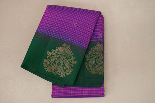 Dual Tone of Purple and Pink Light Weight Kanjivaram Silk Saree by Shreenivas Silks PSSR018946