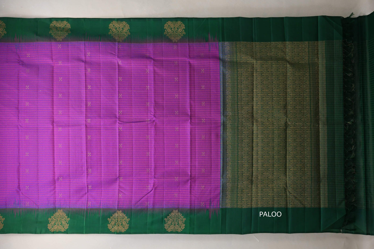 Dual Tone of Purple and Pink Light Weight Kanjivaram Silk Saree by Shreenivas Silks PSSR018946